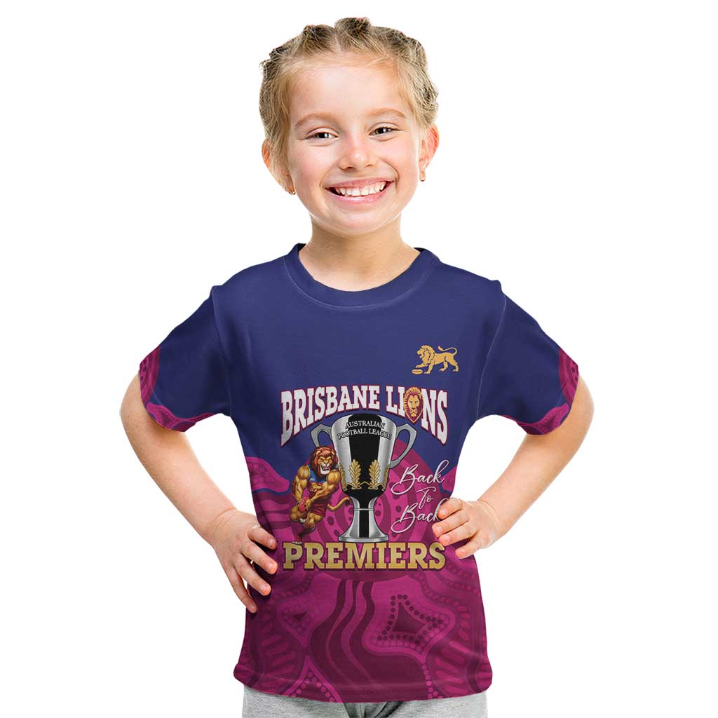 AFL Lions Football Custom Kid T Shirt Brisbane Premiers Back To Back Proud - Aussie Hoodie