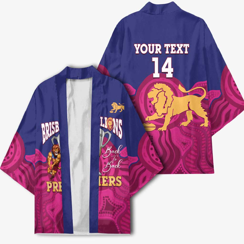 AFL Lions Football Custom Kimono Brisbane Premiers Back To Back Proud - Aussie Hoodie