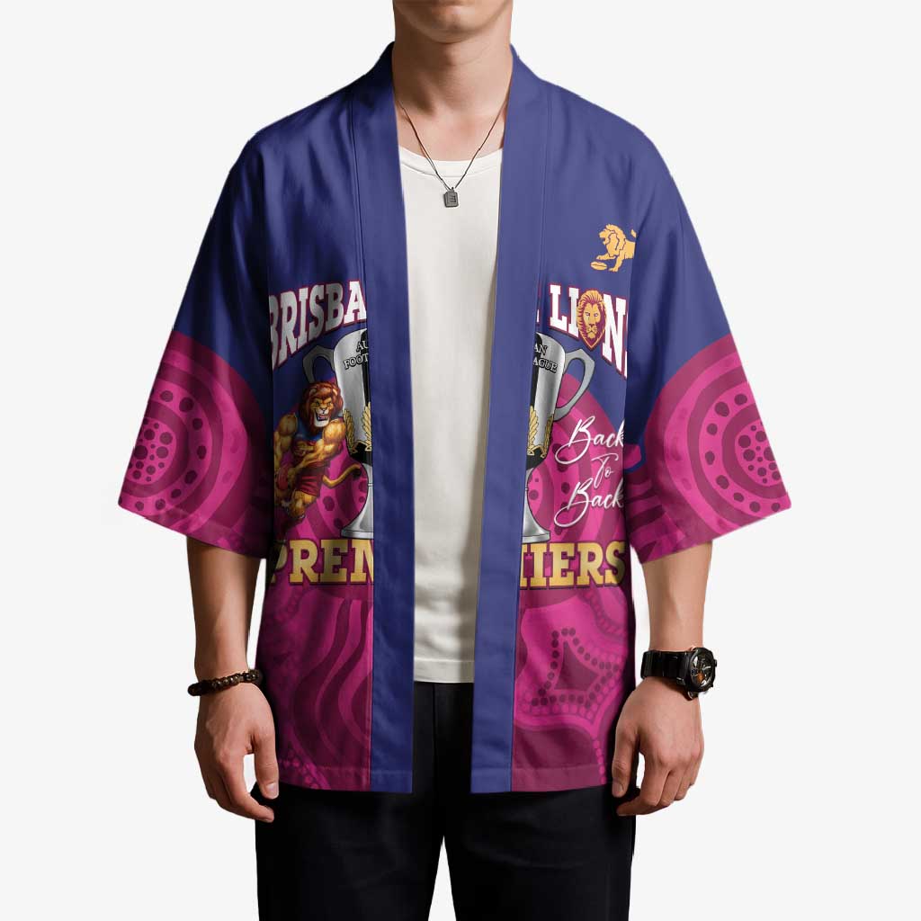 AFL Lions Football Custom Kimono Brisbane Premiers Back To Back Proud - Aussie Hoodie