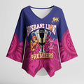 AFL Lions Football Custom Kimono Sleeve Blouse Brisbane Premiers Back To Back Proud - Aussie Hoodie