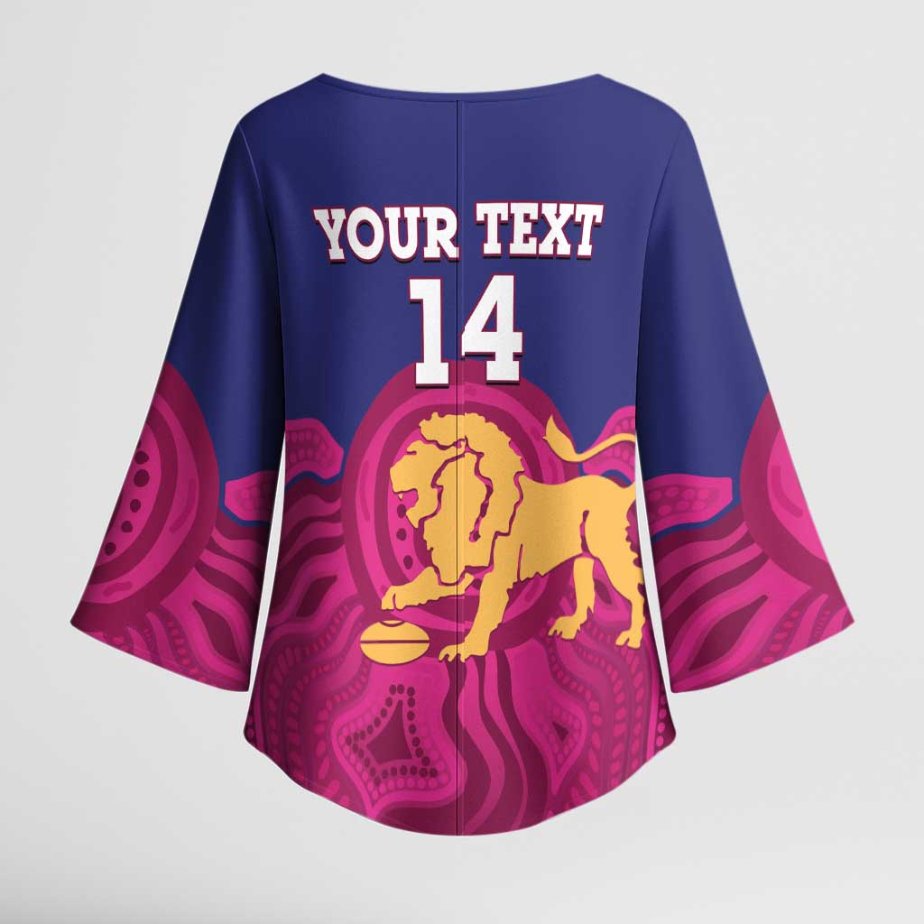 AFL Lions Football Custom Kimono Sleeve Blouse Brisbane Premiers Back To Back Proud - Aussie Hoodie