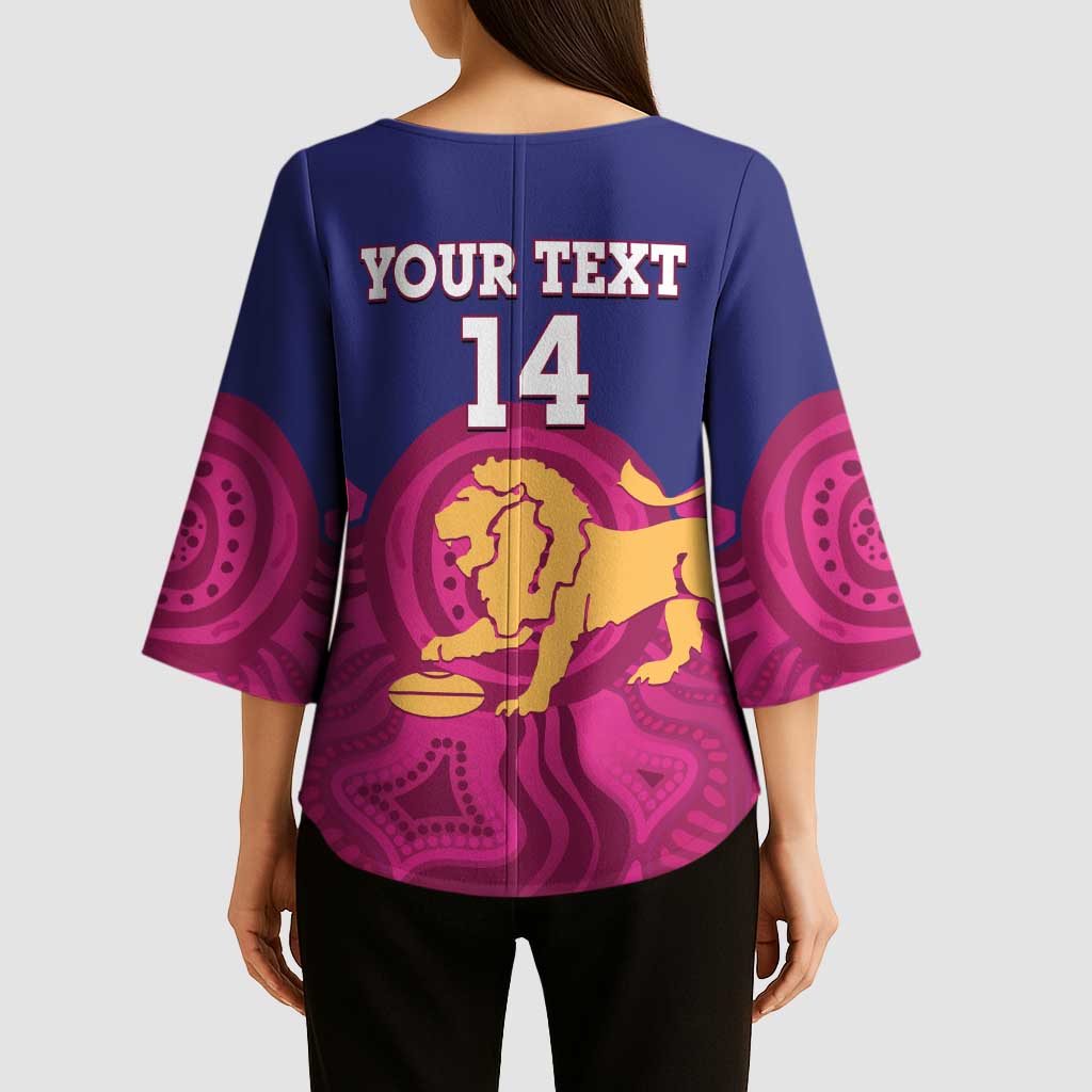 AFL Lions Football Custom Kimono Sleeve Blouse Brisbane Premiers Back To Back Proud - Aussie Hoodie