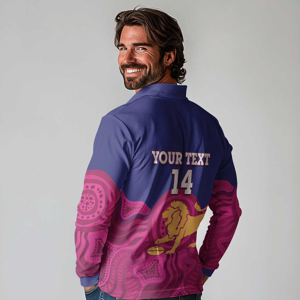 AFL Lions Football Custom Long Sleeve Polo Shirt Brisbane Premiers Back To Back Proud - Aussie Hoodie