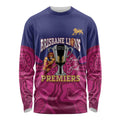 AFL Lions Football Custom Long Sleeve Shirt Brisbane Premiers Back To Back Proud - Aussie Hoodie