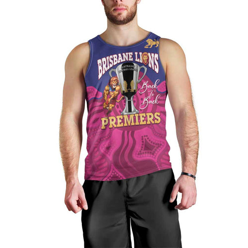 AFL Lions Football Custom Men Tank Top Brisbane Premiers Back To Back Proud - Aussie Hoodie