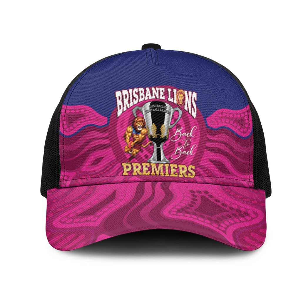 AFL Lions Football Mesh Trucker Cap Brisbane Premiers Back To Back Proud - Aussie Hoodie