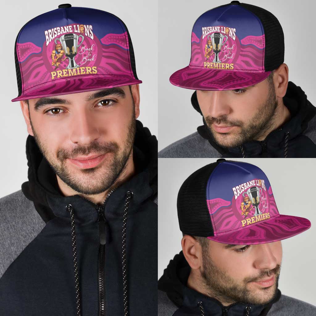 AFL Lions Football Mesh Trucker Cap Brisbane Premiers Back To Back Proud - Aussie Hoodie