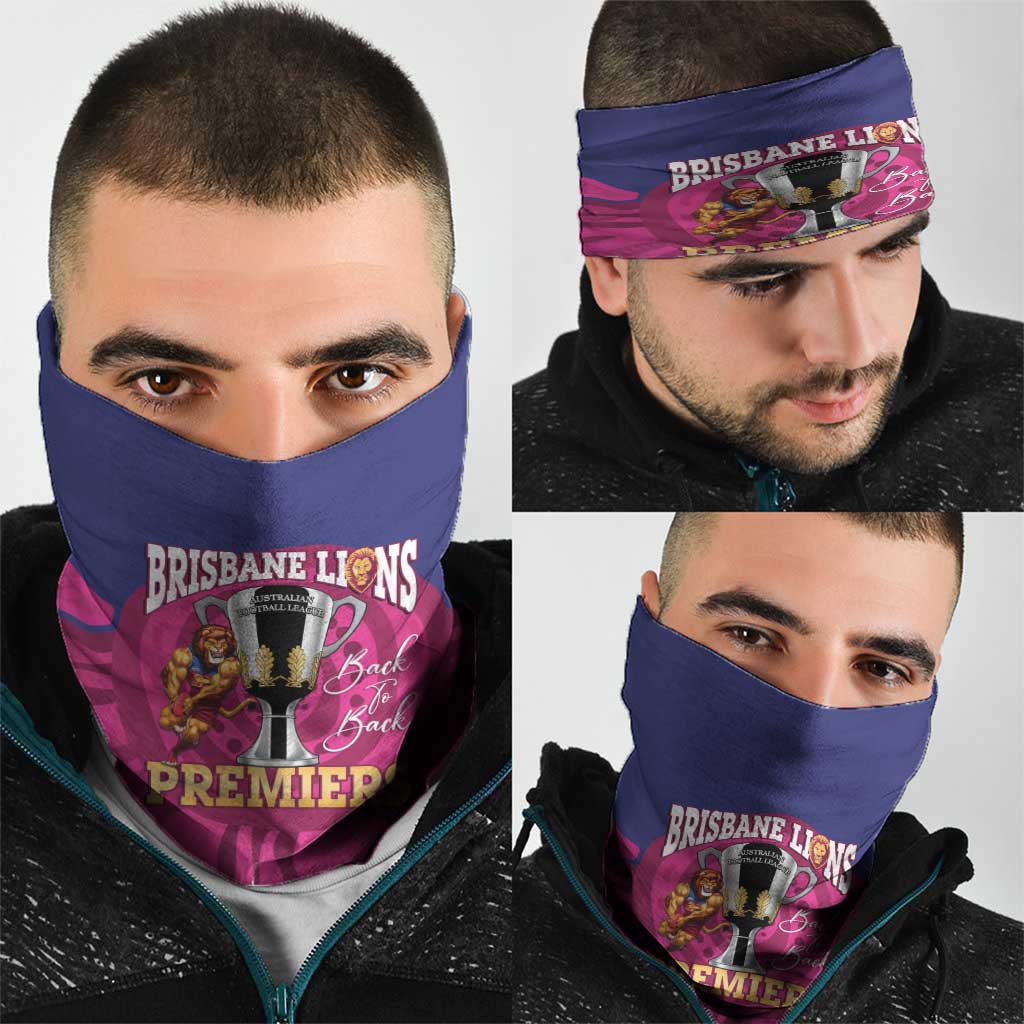 AFL Lions Football Neck Gaiter Brisbane Premiers Back To Back Proud - Aussie Hoodie