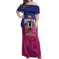 AFL Lions Football Custom Off Shoulder Maxi Dress Brisbane Premiers Back To Back Proud - Aussie Hoodie