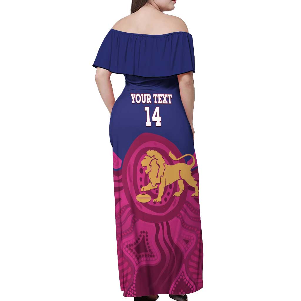 AFL Lions Football Custom Off Shoulder Maxi Dress Brisbane Premiers Back To Back Proud - Aussie Hoodie