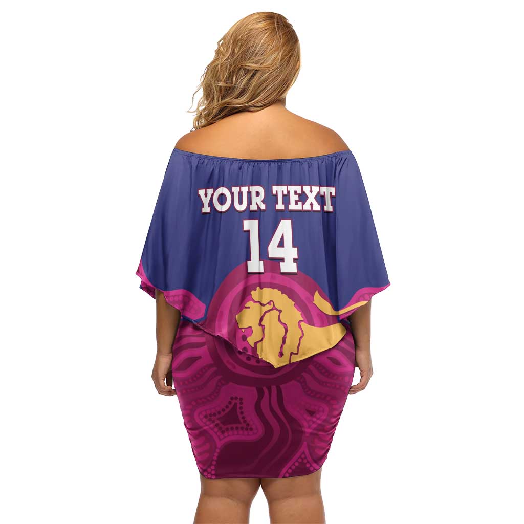 AFL Lions Football Custom Off Shoulder Short Dress Brisbane Premiers Back To Back Proud - Aussie Hoodie