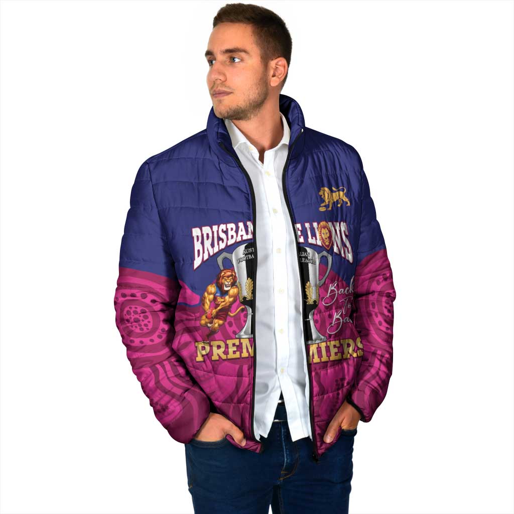 AFL Lions Football Custom Padded Jacket Brisbane Premiers Back To Back Proud - Aussie Hoodie