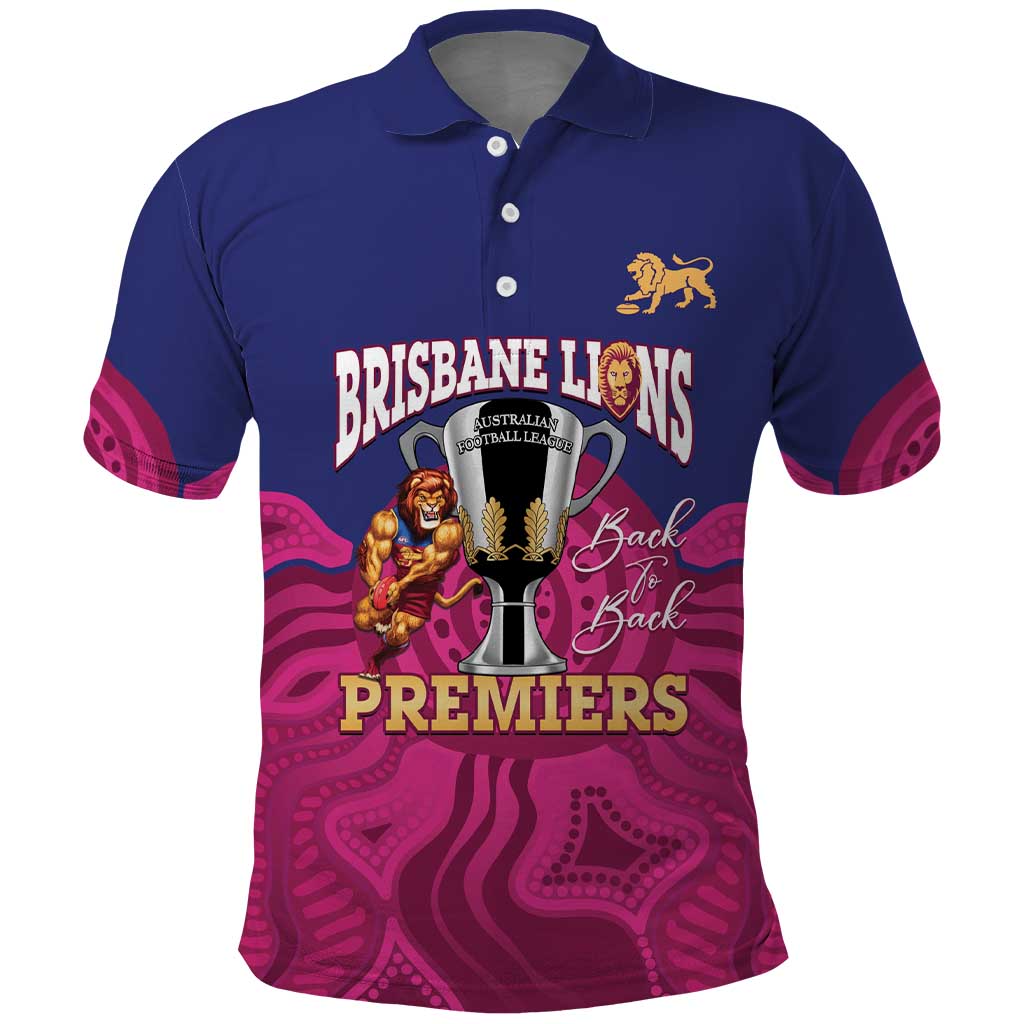 AFL Lions Football Custom Polo Shirt Brisbane Premiers Back To Back Proud - Aussie Hoodie