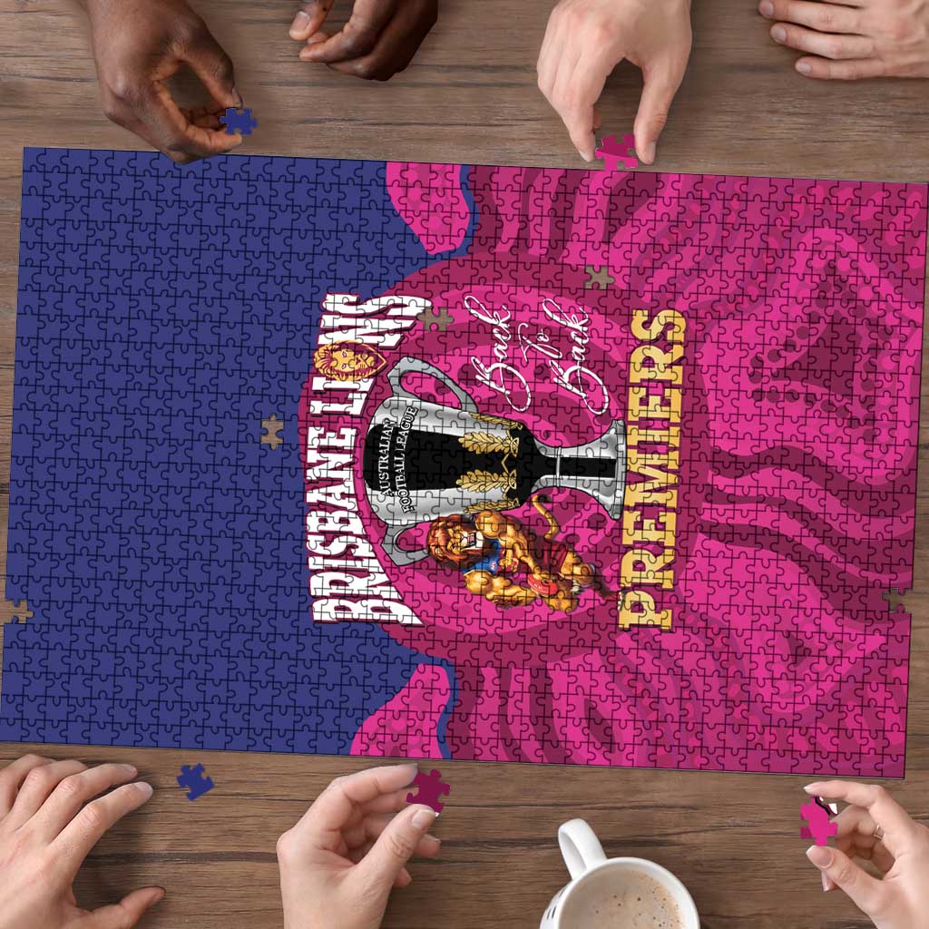 AFL Lions Football Puzzle Brisbane Premiers Back To Back Proud - Aussie Hoodie
