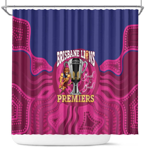 AFL Lions Football Shower Curtain Brisbane Premiers Back To Back Proud - Aussie Hoodie