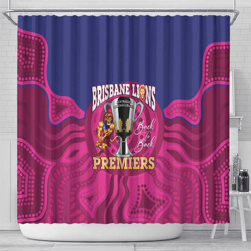 AFL Lions Football Shower Curtain Brisbane Premiers Back To Back Proud - Aussie Hoodie