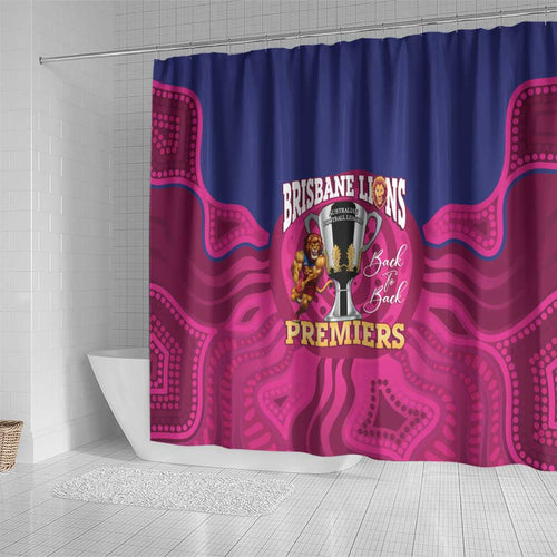 AFL Lions Football Shower Curtain Brisbane Premiers Back To Back Proud - Aussie Hoodie