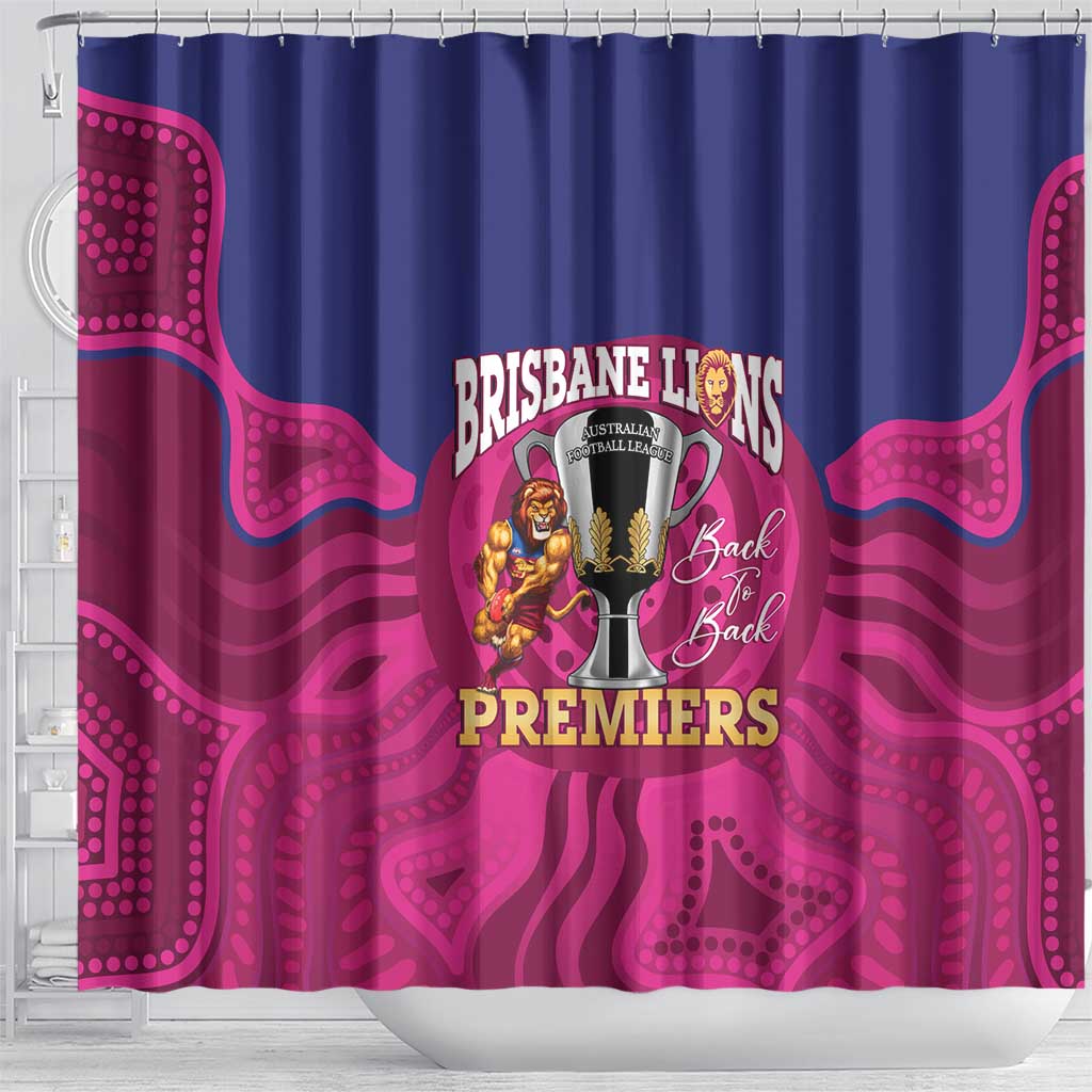 AFL Lions Football Shower Curtain Brisbane Premiers Back To Back Proud - Aussie Hoodie