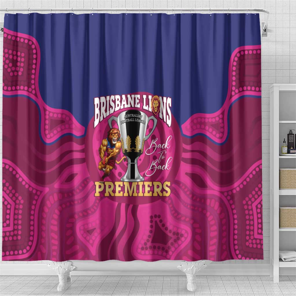 AFL Lions Football Shower Curtain Brisbane Premiers Back To Back Proud - Aussie Hoodie