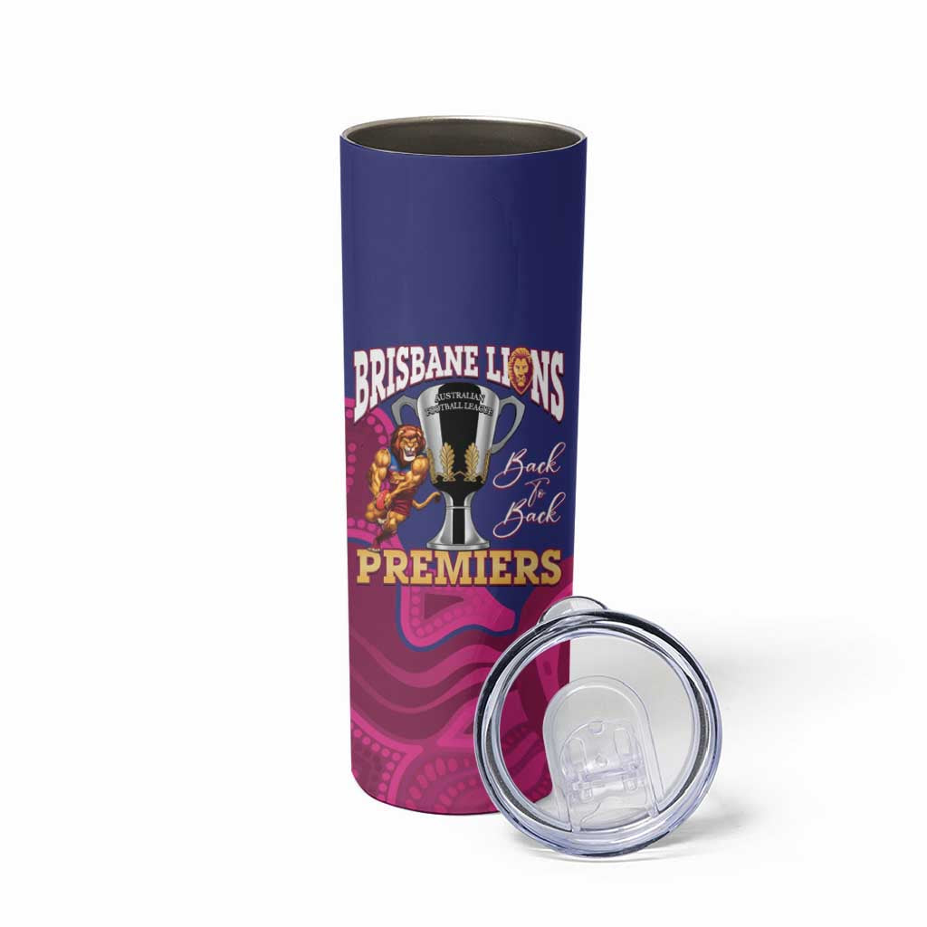 AFL Lions Football Custom Skinny Tumbler Brisbane Premiers Back To Back Proud - Aussie Hoodie