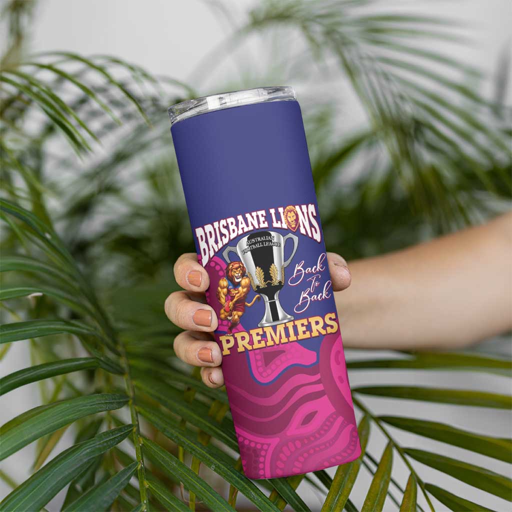 AFL Lions Football Custom Skinny Tumbler Brisbane Premiers Back To Back Proud - Aussie Hoodie