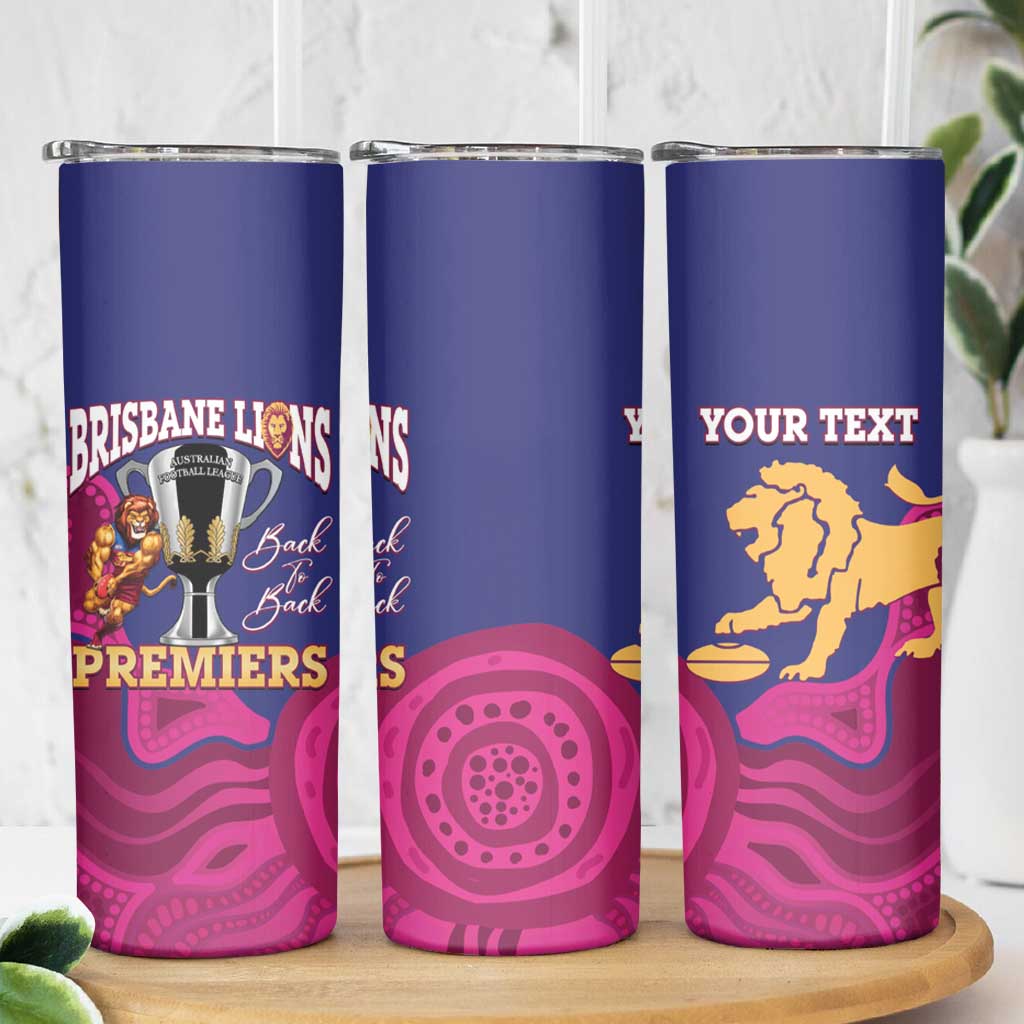 AFL Lions Football Custom Skinny Tumbler Brisbane Premiers Back To Back Proud - Aussie Hoodie