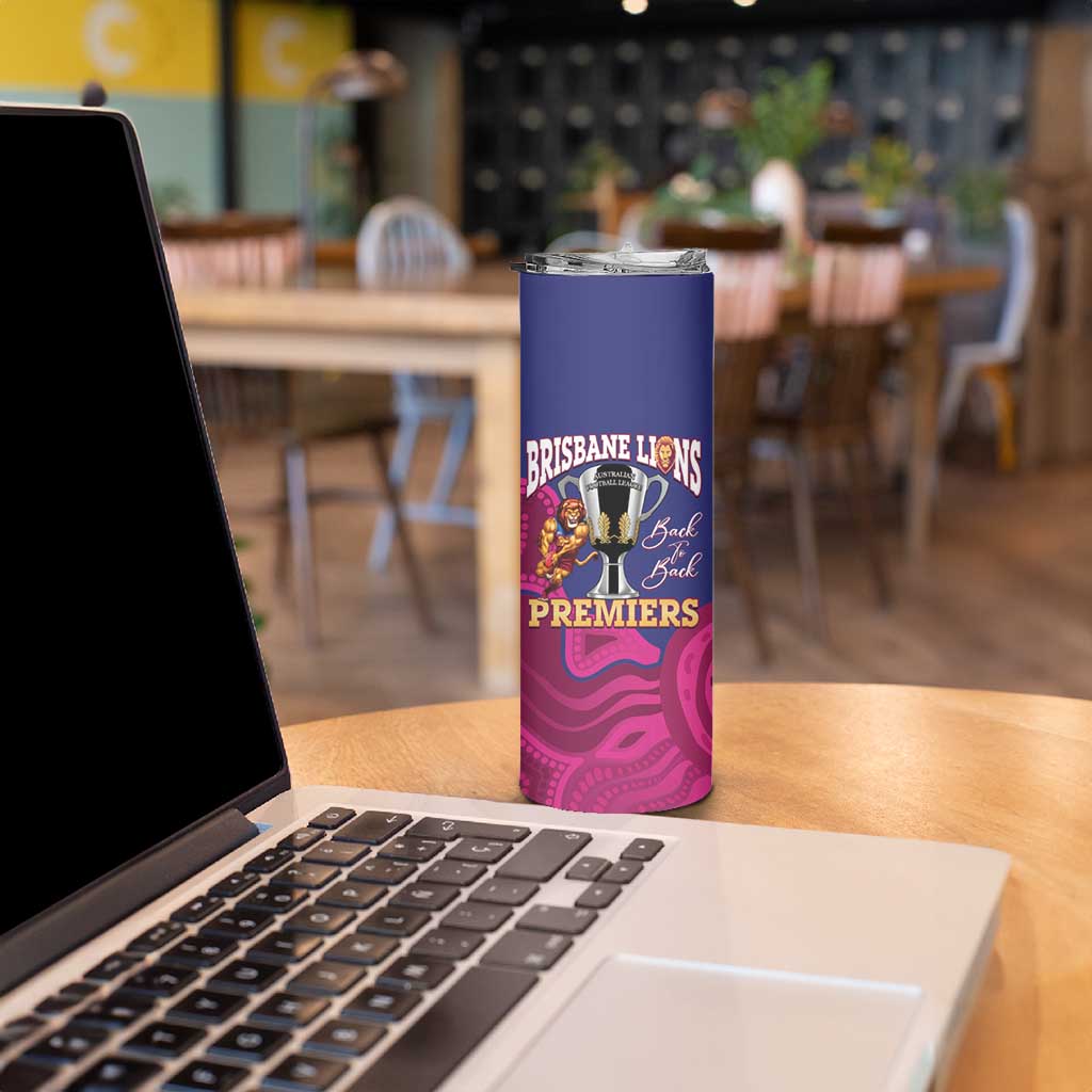 AFL Lions Football Custom Skinny Tumbler Brisbane Premiers Back To Back Proud - Aussie Hoodie