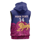 AFL Lions Football Custom Sleeveless Hoodie Brisbane Premiers Back To Back Proud - Aussie Hoodie