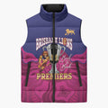 AFL Lions Football Custom Sleeveless Puffer Jacket Brisbane Premiers Back To Back Proud - Aussie Hoodie