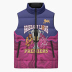AFL Lions Football Custom Sleeveless Puffer Jacket Brisbane Premiers Back To Back Proud - Aussie Hoodie