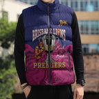 AFL Lions Football Custom Sleeveless Puffer Jacket Brisbane Premiers Back To Back Proud - Aussie Hoodie