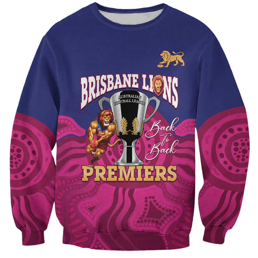 AFL Lions Football Custom Sweatshirt Brisbane Premiers Back To Back Proud - Aussie Hoodie