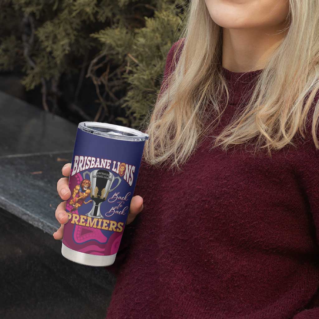 AFL Lions Football Custom Tumbler Cup Brisbane Premiers Back To Back Proud - Aussie Hoodie