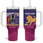 AFL Lions Football Custom Tumbler With Handle Brisbane Premiers Back To Back Proud - Aussie Hoodie
