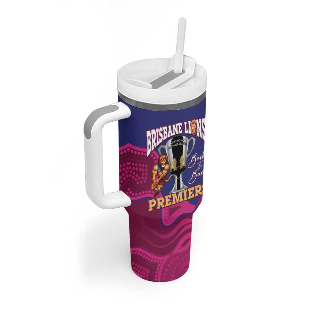 AFL Lions Football Custom Tumbler With Handle Brisbane Premiers Back To Back Proud - Aussie Hoodie