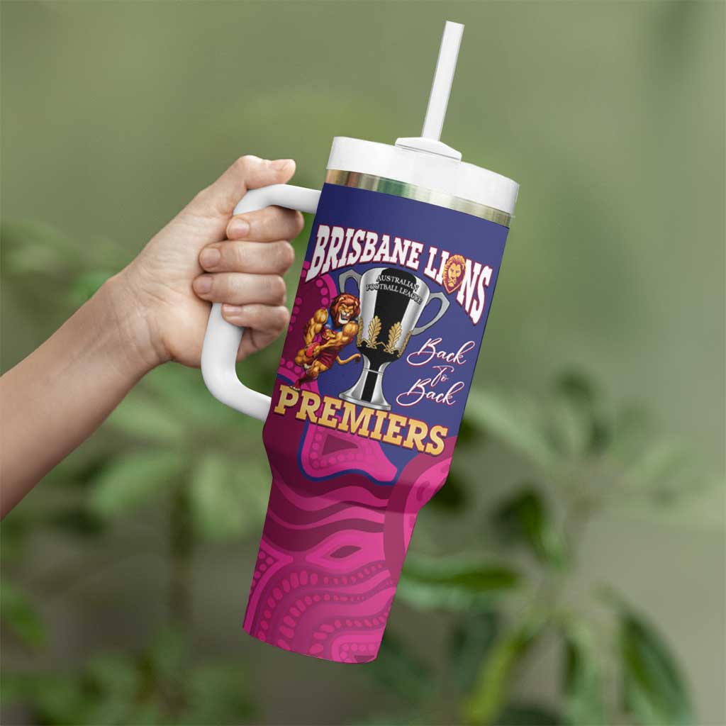 AFL Lions Football Custom Tumbler With Handle Brisbane Premiers Back To Back Proud - Aussie Hoodie