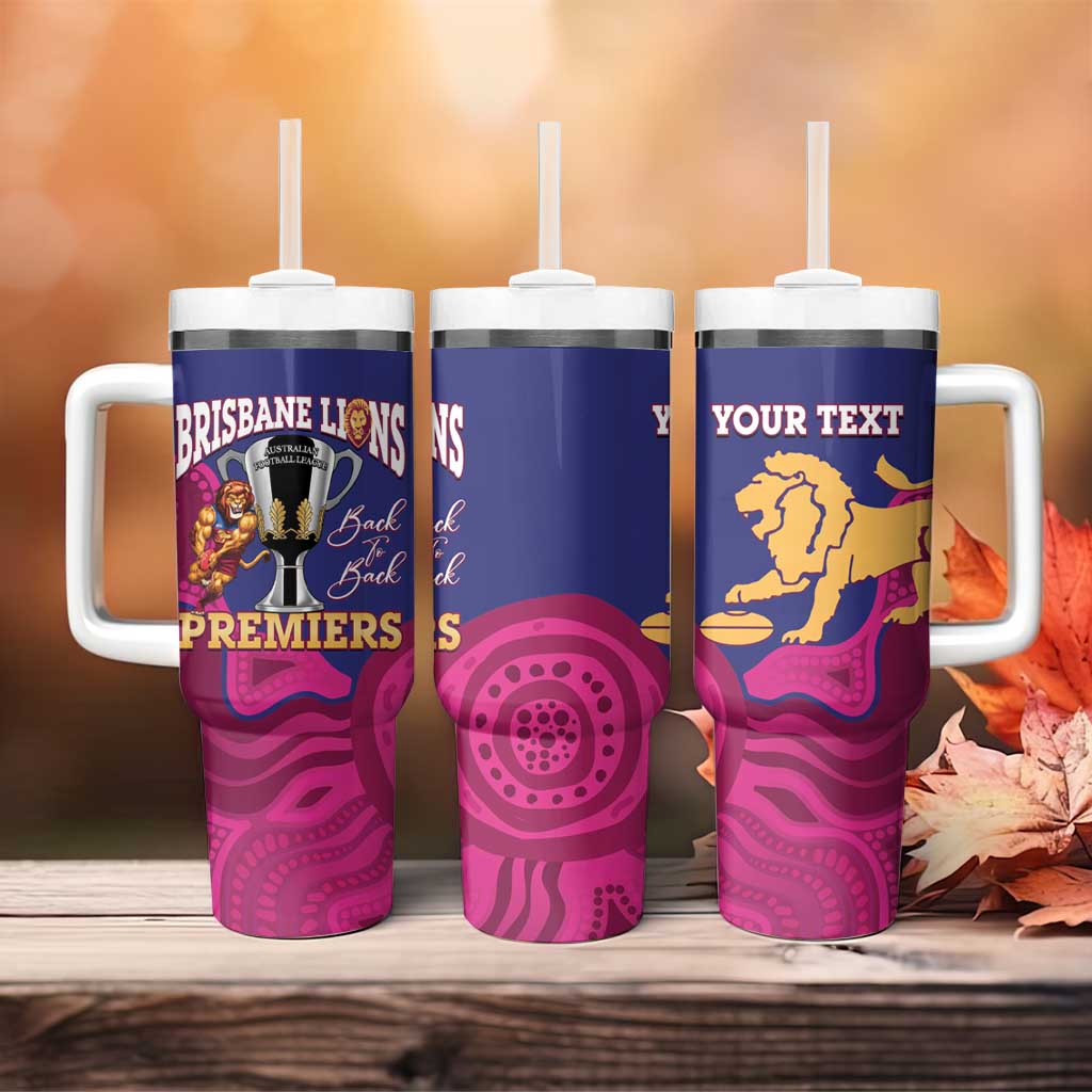 AFL Lions Football Custom Tumbler With Handle Brisbane Premiers Back To Back Proud - Aussie Hoodie