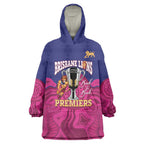 AFL Lions Football Custom Wearable Blanket Hoodie Brisbane Premiers Back To Back Proud - Aussie Hoodie