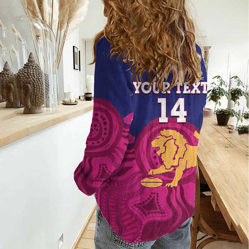 AFL Lions Football Custom Women Casual Shirt Brisbane Premiers Back To Back Proud - Aussie Hoodie