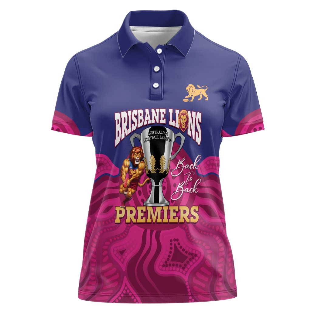 AFL Lions Football Custom Women Polo Shirt Brisbane Premiers Back To Back Proud - Aussie Hoodie