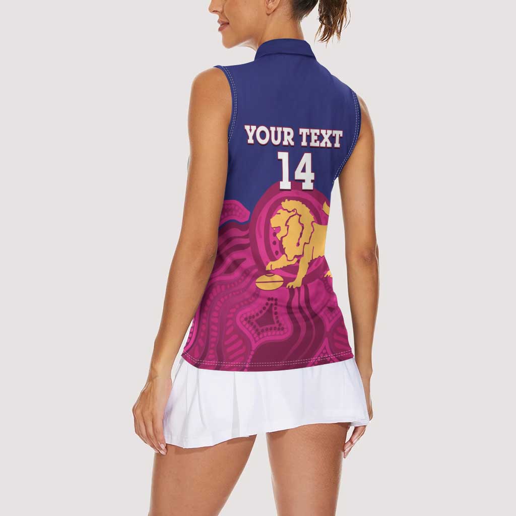 AFL Lions Football Custom Women Sleeveless Polo Shirt Brisbane Premiers Back To Back Proud - Aussie Hoodie
