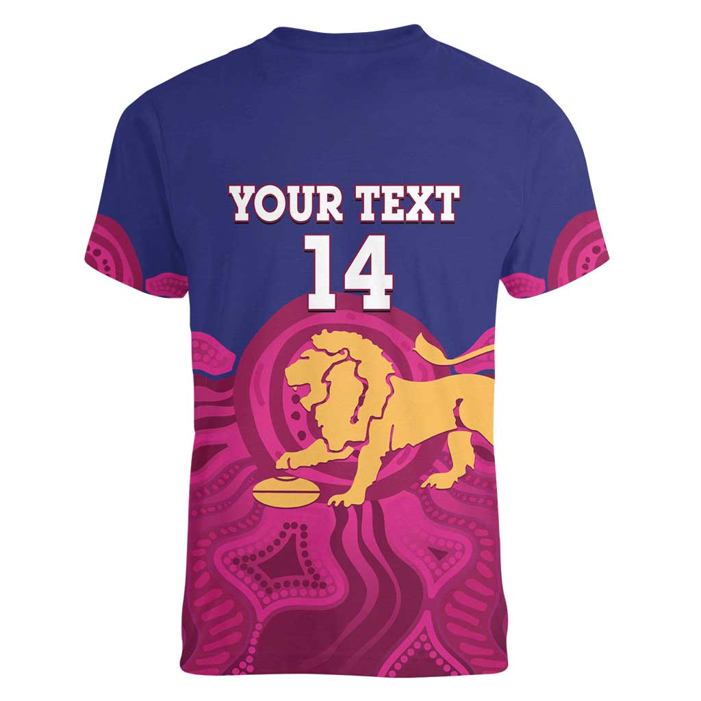 AFL Lions Football Custom Women V-Neck T-Shirt Brisbane Premiers Back To Back Proud - Aussie Hoodie