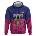 AFL Lions Football Custom Zip Hoodie Brisbane Premiers Back To Back Proud - Aussie Hoodie
