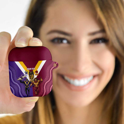 Storm And Broncos Rugby Custom AirPods Case Melbourne Brisbane Final Together Mascots Style - Aussie Hoodie