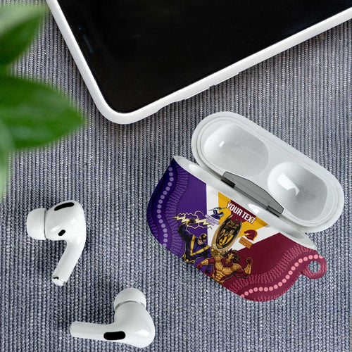 Storm And Broncos Rugby Custom AirPods Case Melbourne Brisbane Final Together Mascots Style - Aussie Hoodie