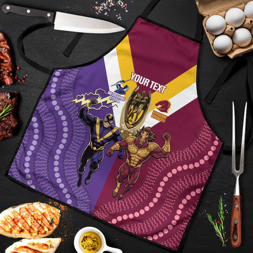 Storm And Broncos Rugby Custom Apron Melbourne Brisbane Final Together Mascots Style - Aussie Hoodie