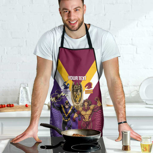Storm And Broncos Rugby Custom Apron Melbourne Brisbane Final Together Mascots Style - Aussie Hoodie