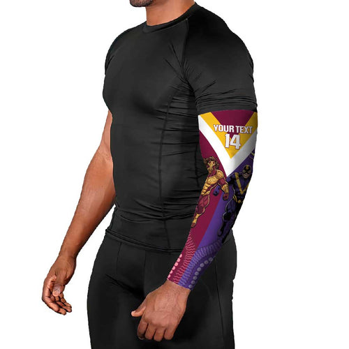 Storm And Broncos Rugby Custom Arm Sleeves Melbourne Brisbane Final Together Mascots Style - Aussie Hoodie