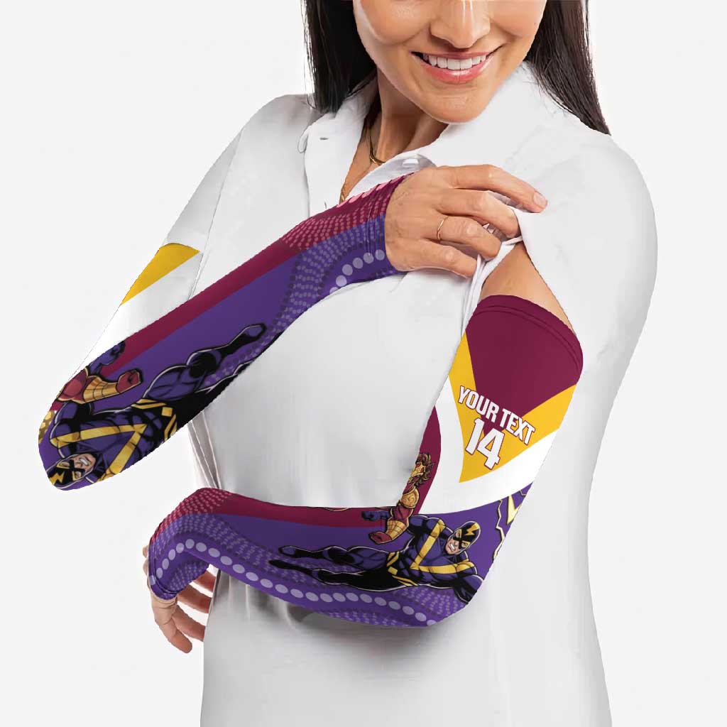 Storm And Broncos Rugby Custom Arm Sleeves Melbourne Brisbane Final Together Mascots Style - Aussie Hoodie