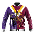 Storm And Broncos Rugby Custom Baseball Jacket Melbourne Brisbane Final Together Mascots Style - Aussie Hoodie
